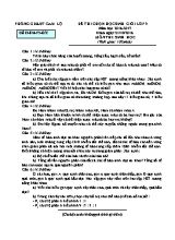 Đề thi chọn học sinh giỏi Sinh học lớp 9 (Có đáp án) - Năm học 2016-2017 - Phòng GD & ĐT Cam Lộ